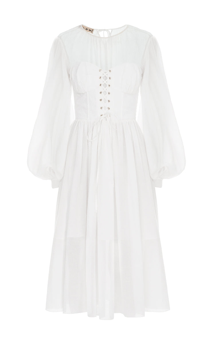 Long Sleeve Cotton Corset Dress — FLOW ...